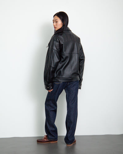 Lettered Leather Jacket