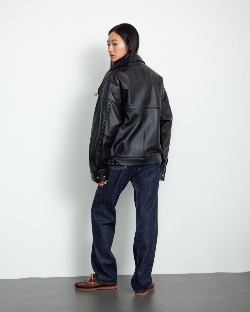 Lettered Leather Jacket