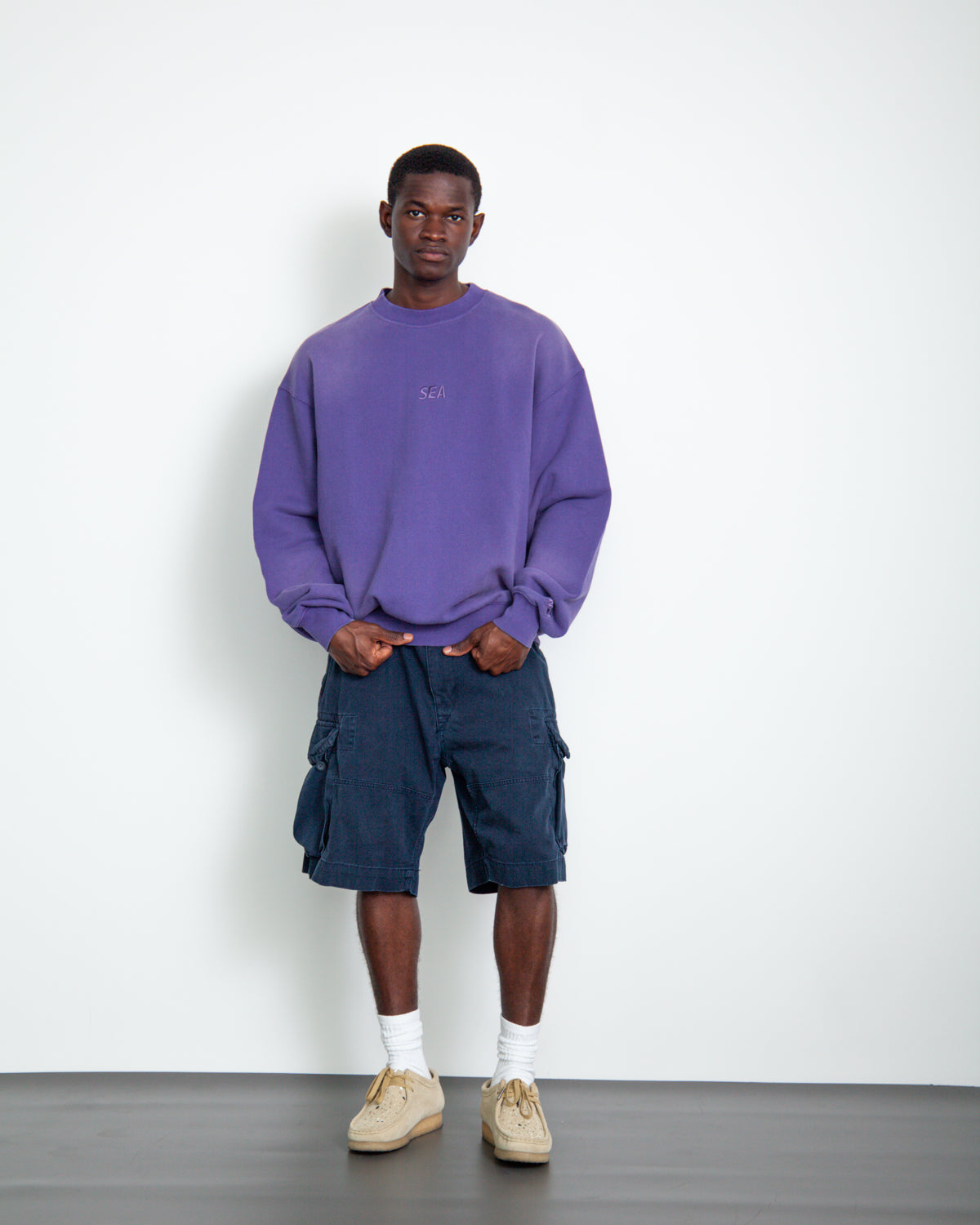 SULFUR DYEING LOGO CREWNECK SWEATSHIRT