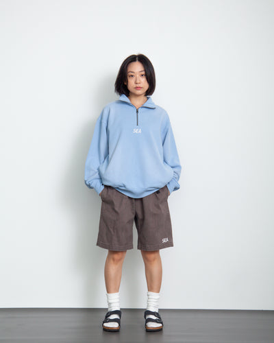 SULFUR DYEING LOGO HALF ZIP SWEATSHIRT