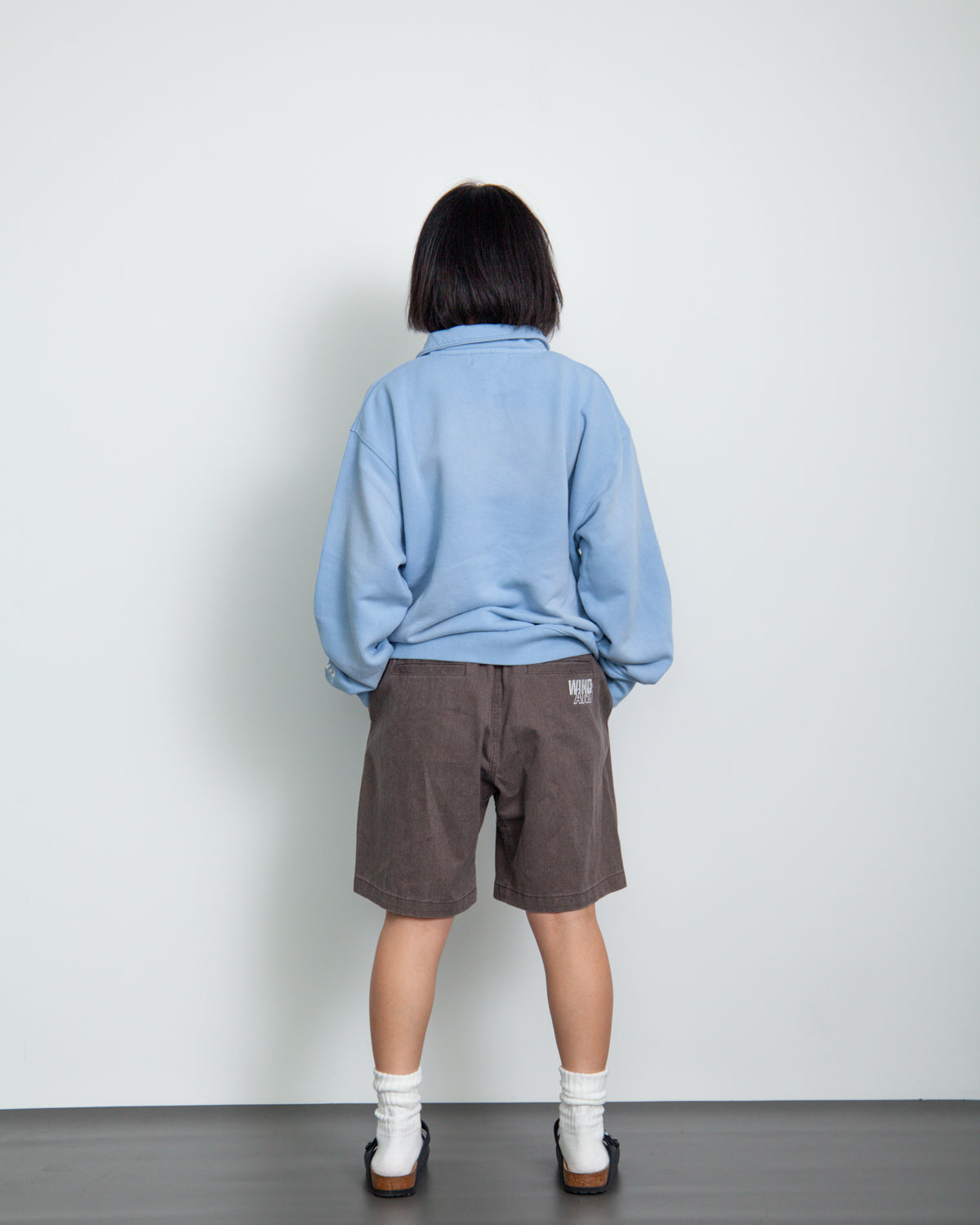 SULFUR DYEING LOGO HALF ZIP SWEATSHIRT