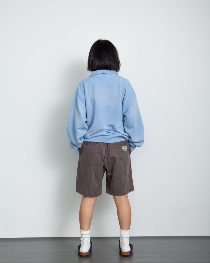 SULFUR DYEING LOGO HALF ZIP SWEATSHIRT