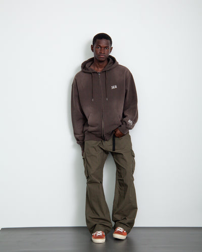 SULFUR DYEING LOGO ZIP SWEATSHIRT