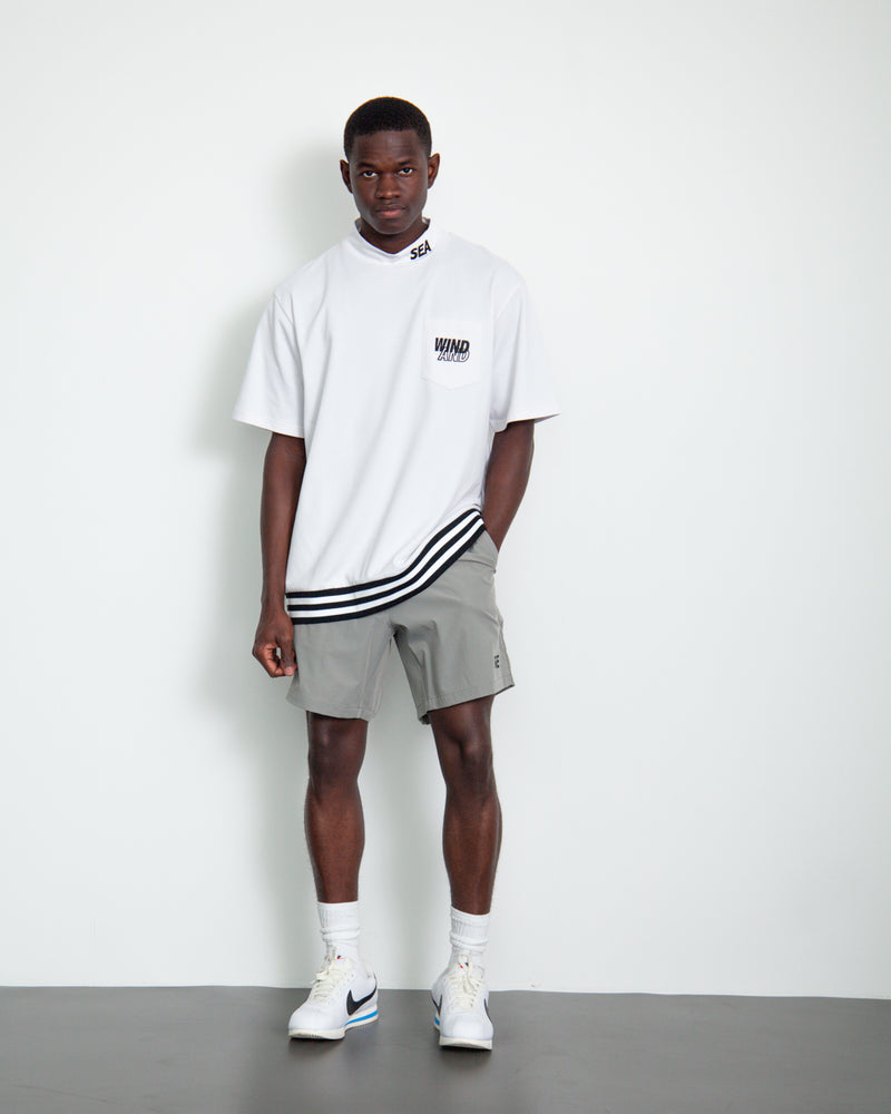 S/S Mock Neck Logo Knit