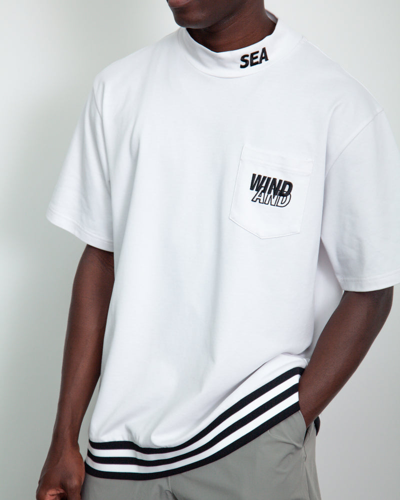 S/S Mock Neck Logo Knit