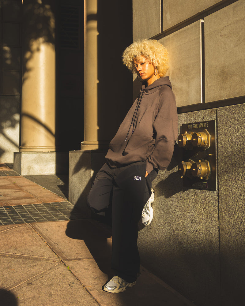 Switching Hooded Sweat Shirt