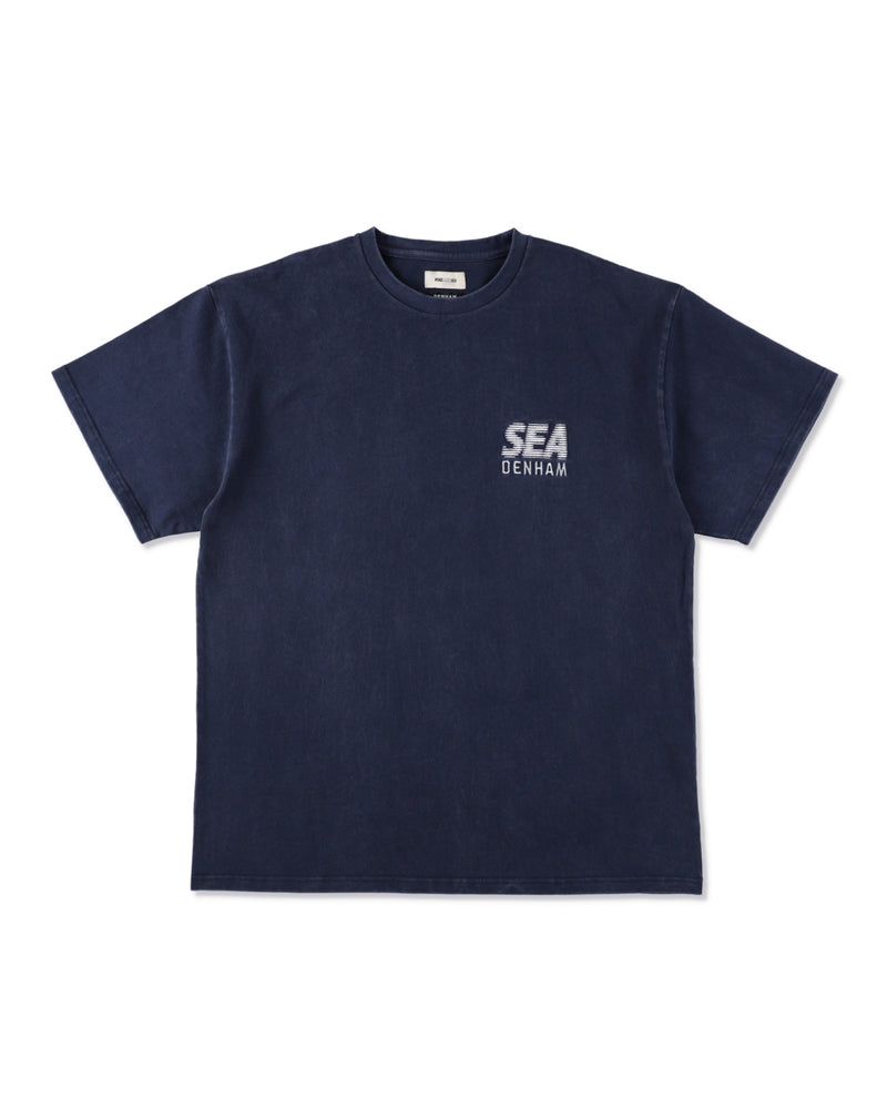 DENHAM x WDS LINE HALFTONE SCISSORS SULFUR TEE