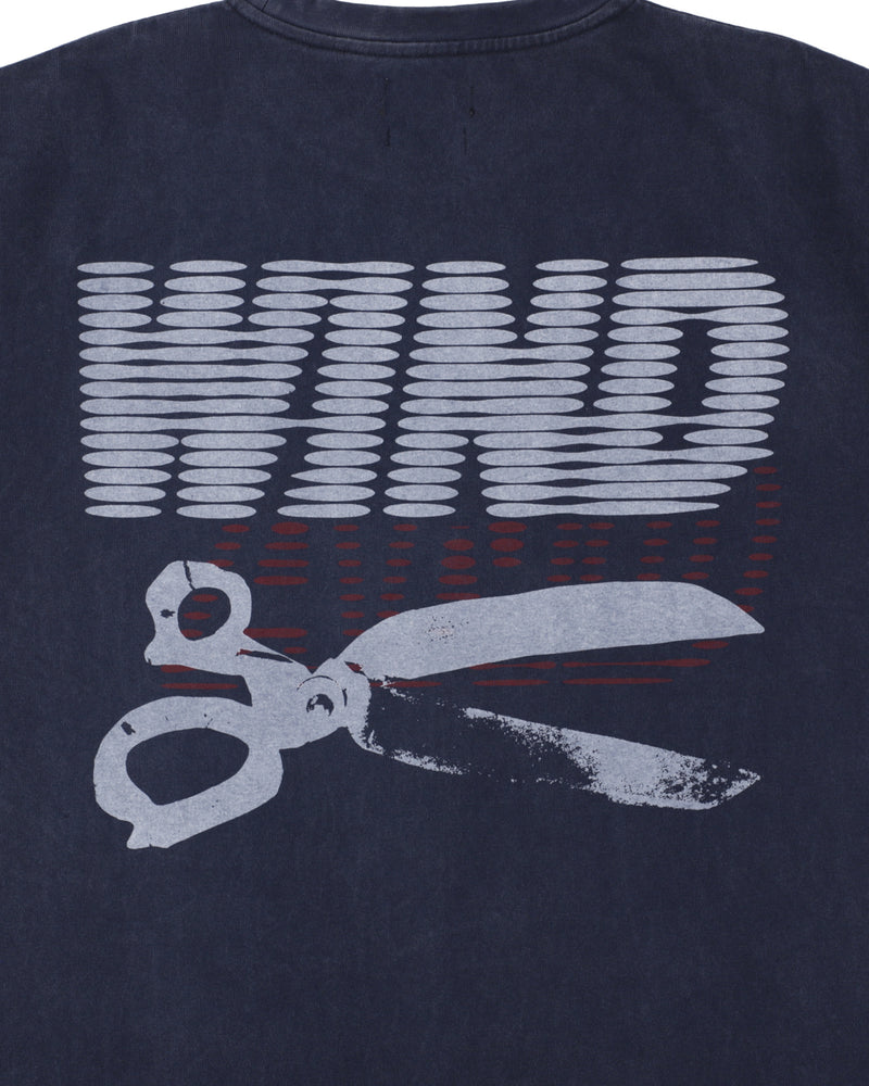 DENHAM x WDS LINE HALFTONE SCISSORS SULFUR TEE
