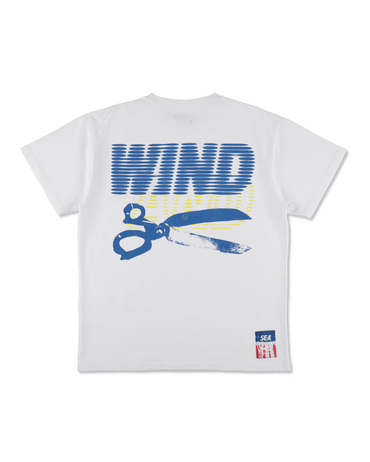 DENHAM x WDS LINE HALFTONE SCISSORS SULFUR TEE