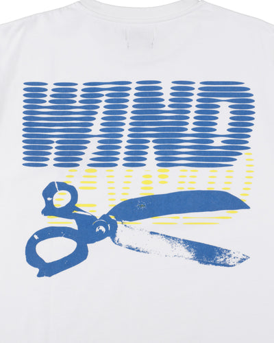DENHAM x WDS LINE HALFTONE SCISSORS SULFUR TEE