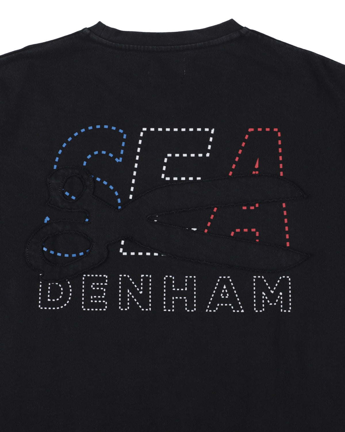 DENHAM x WDS STRIPE PACHWORK SCISSORS TEE