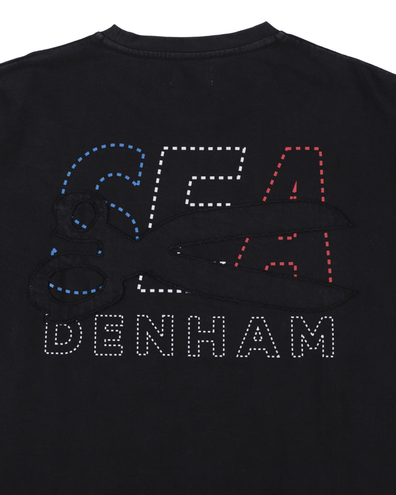 DENHAM x WDS STRIPE PACHWORK SCISSORS TEE
