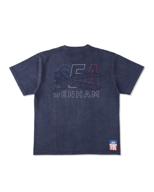 DENHAM x WDS STRIPE PACHWORK SCISSORS TEE