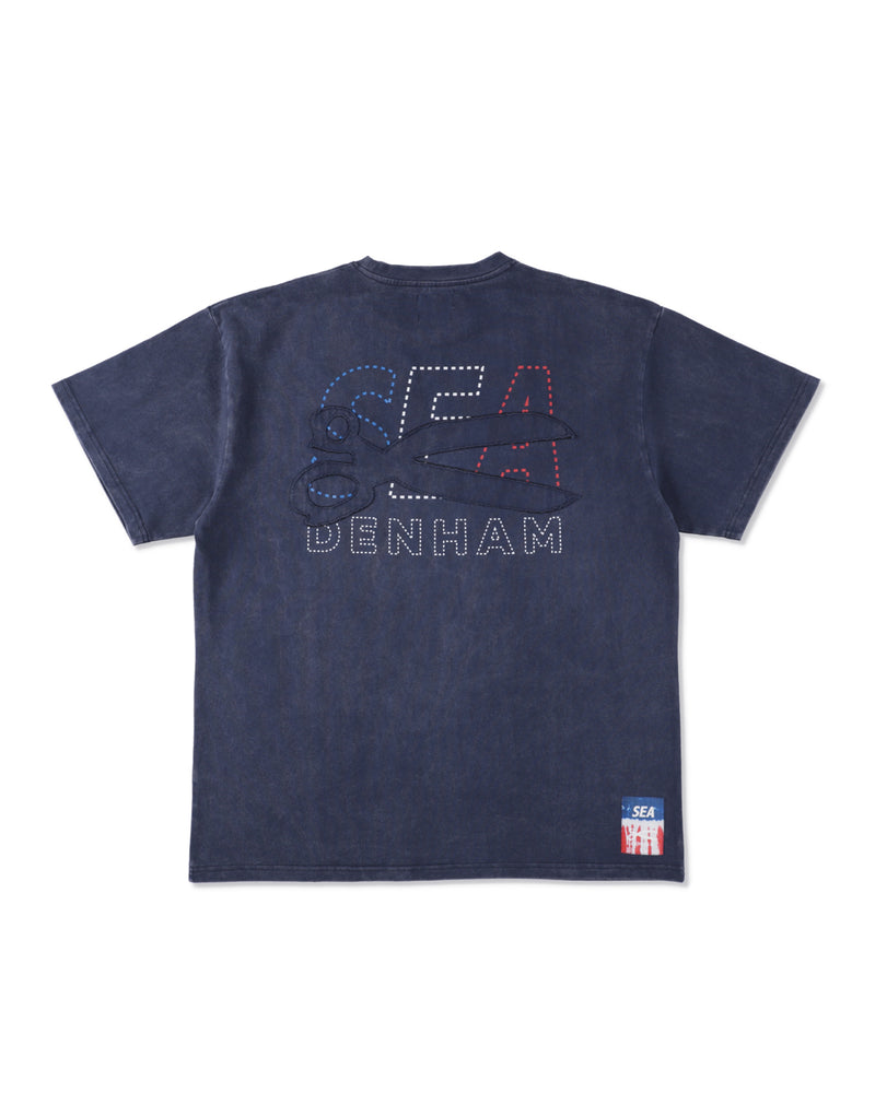 DENHAM x WDS STRIPE PACHWORK SCISSORS TEE
