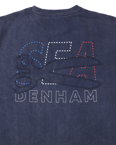DENHAM x WDS STRIPE PACHWORK SCISSORS TEE