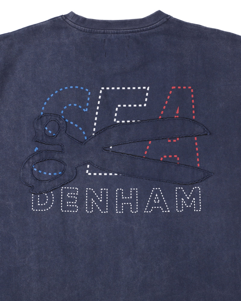 DENHAM x WDS STRIPE PACHWORK SCISSORS TEE