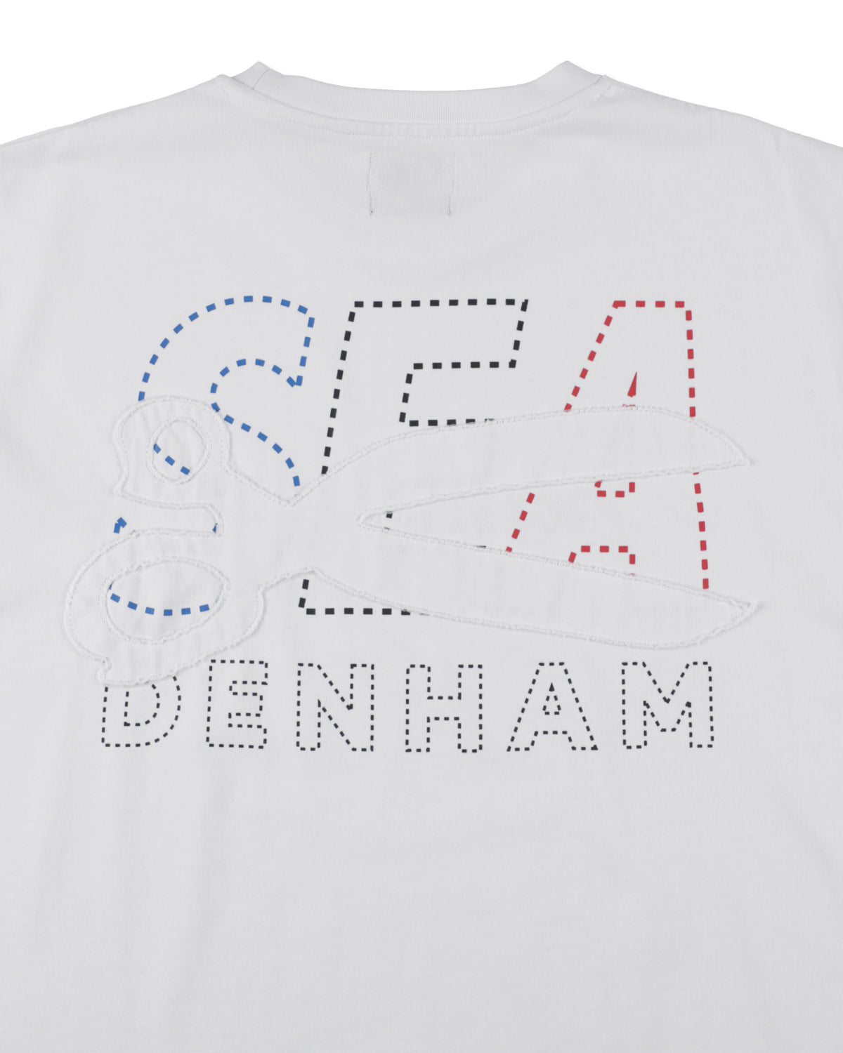 DENHAM x WDS STRIPE PACHWORK SCISSORS TEE
