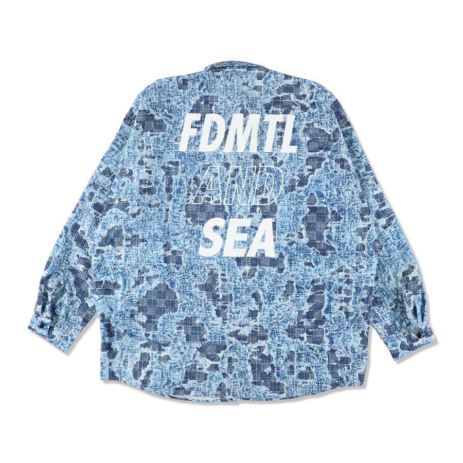 FDMTL x WDS Printed Boro SHIRT / INDIGO