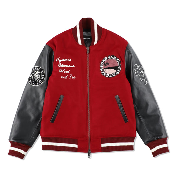 HYSTERIC GLAMOUR x WDS VARSITY JACKET / RED