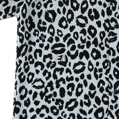 MINEDENIM x WDS Lips Leopard Print Open Collar SH