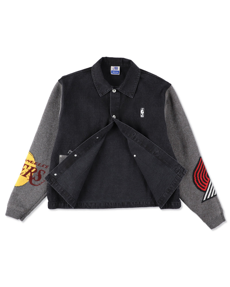 Jacquard Knit Combo Jacket