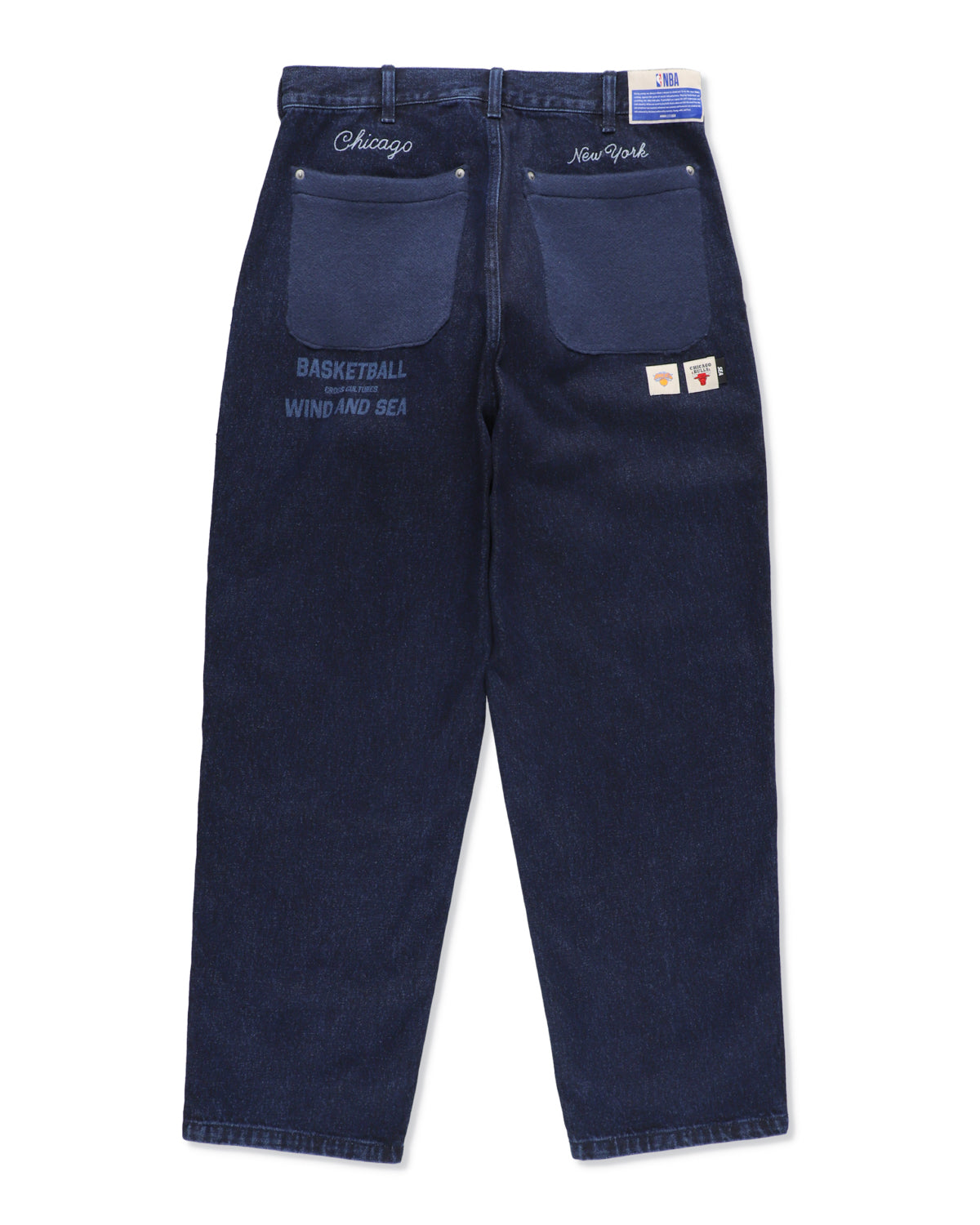 WIND AND SEA × NBA / Jacquard Knit Combo Pant/パンツ/S/コットン/インディゴ/WDS-C-NBA-26-Q1 Jacquard Knit Combo Pant – WIND AND SEA