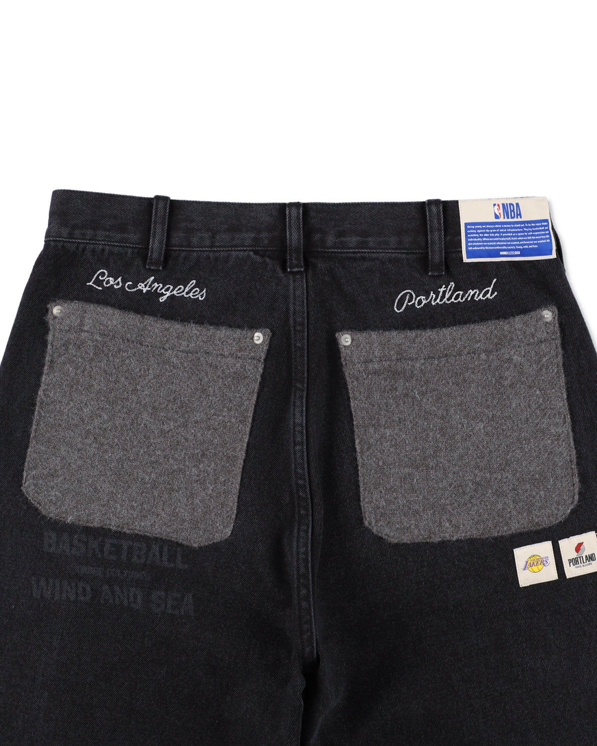 WIND AND SEA × NBA / Jacquard Knit Combo Pant/S/コットン/BLK Jacquard Knit Combo Pant – WIND AND SEA