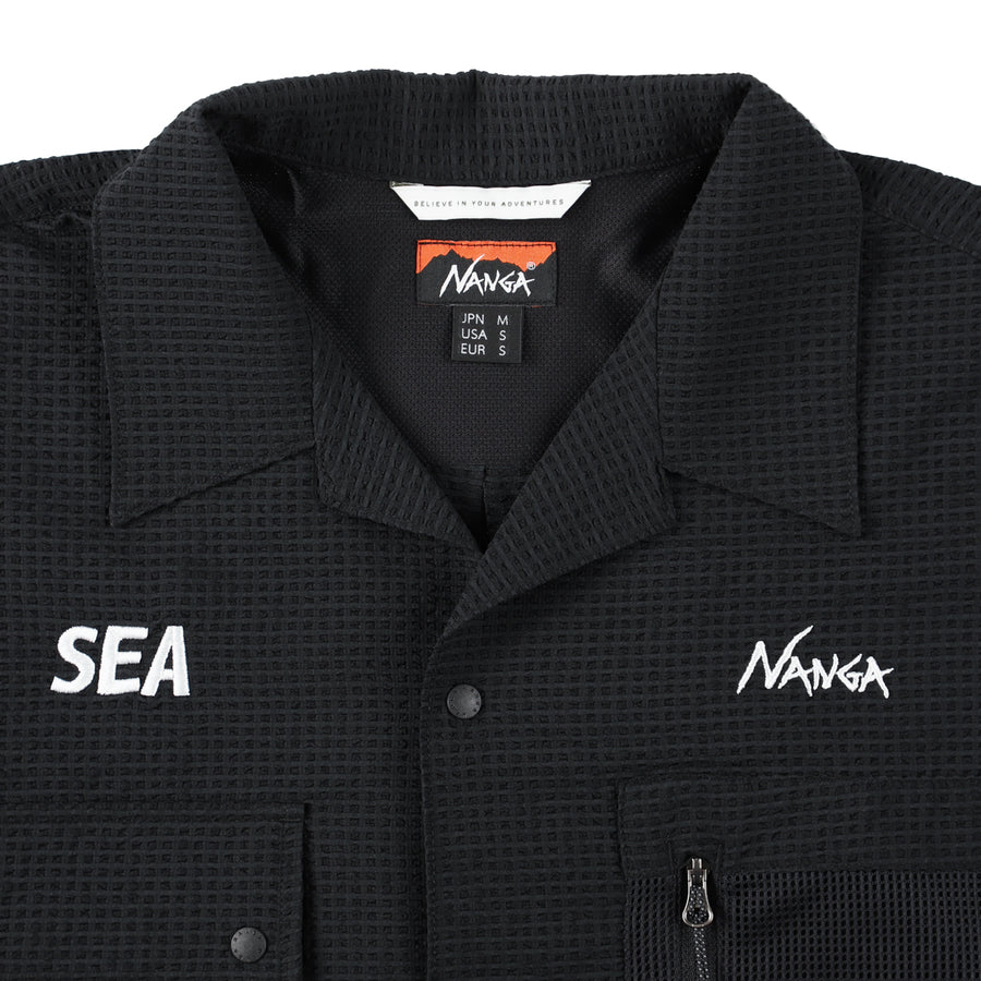 NANGA x WDS H/S Open Collar Shirt  / BLACK
