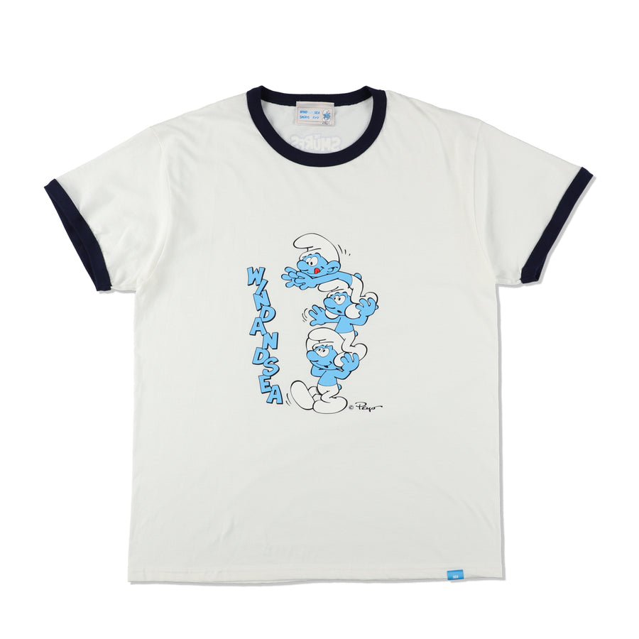 Smurf x WDS  S/S Tee (ringer) / WHITE