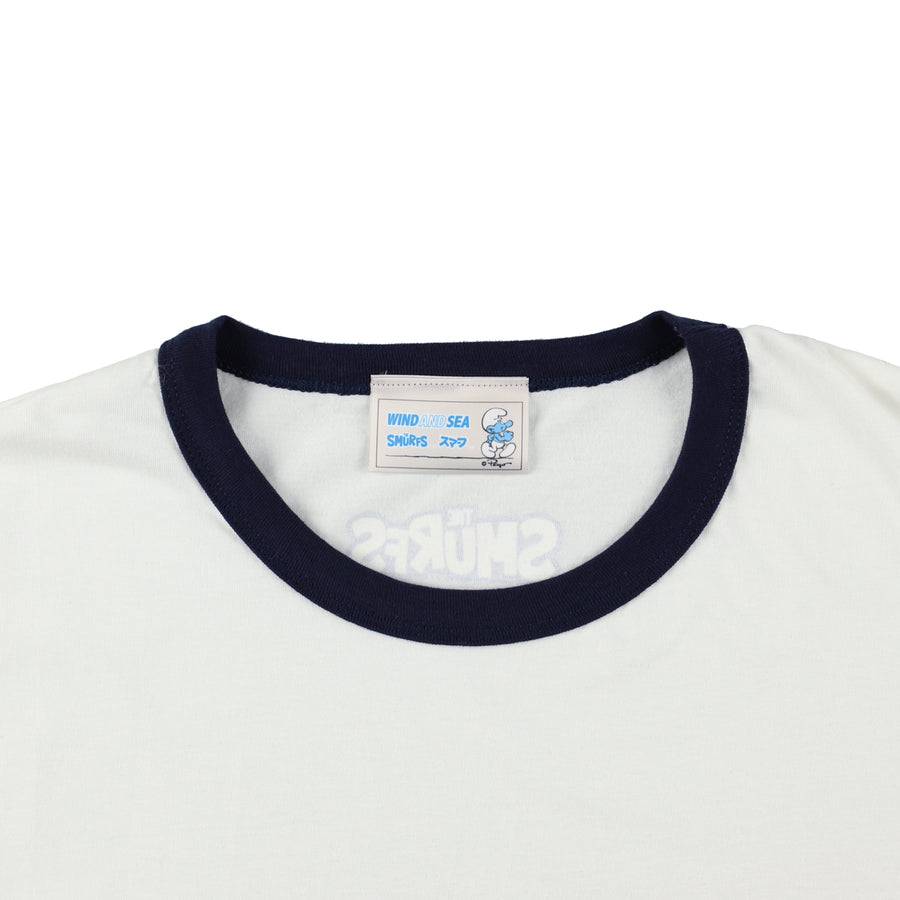 Smurf x WDS  S/S Tee (ringer) / WHITE