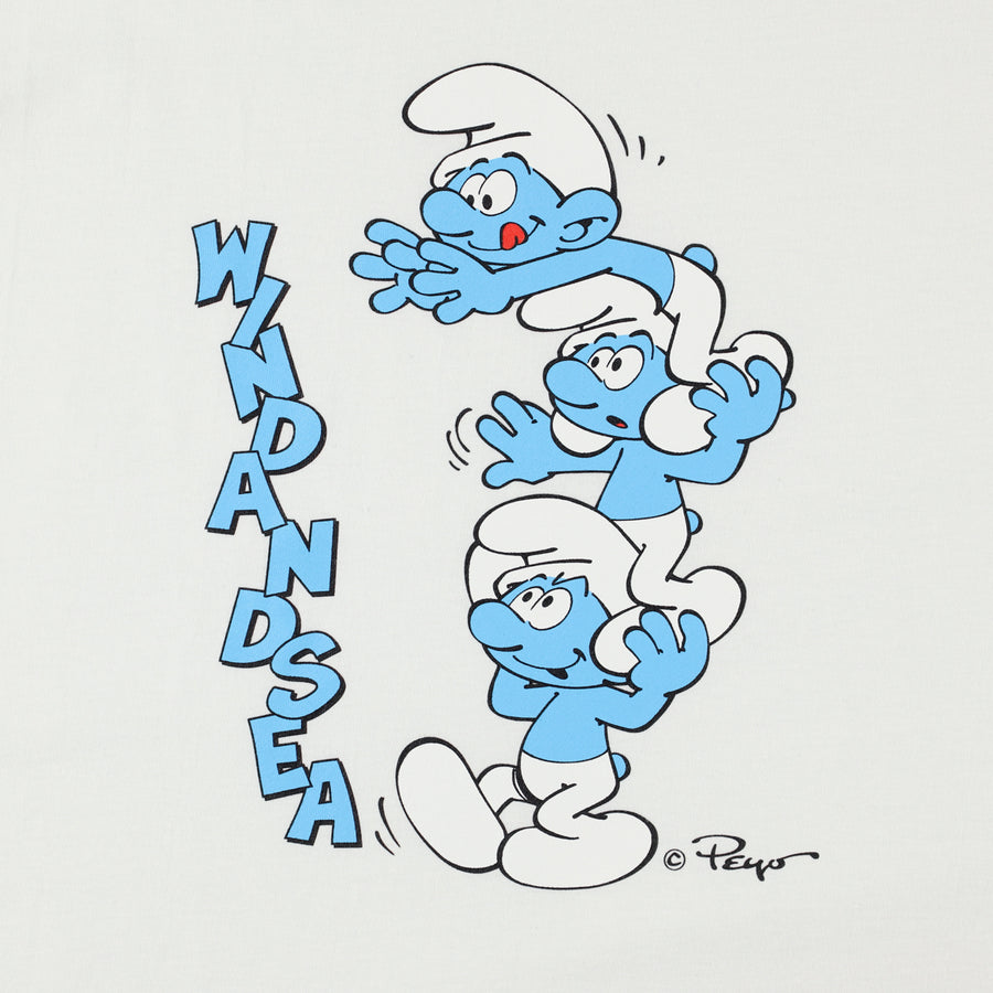 Smurf x WDS  S/S Tee (ringer) / WHITE