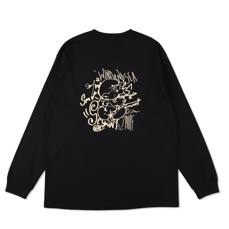 Smurf x WDS  L/S Tee (grafitti) / BLACK