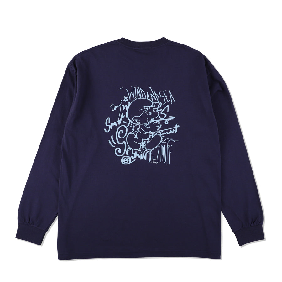 Smurf x WDS  L/S Tee (grafitti) / NAVY