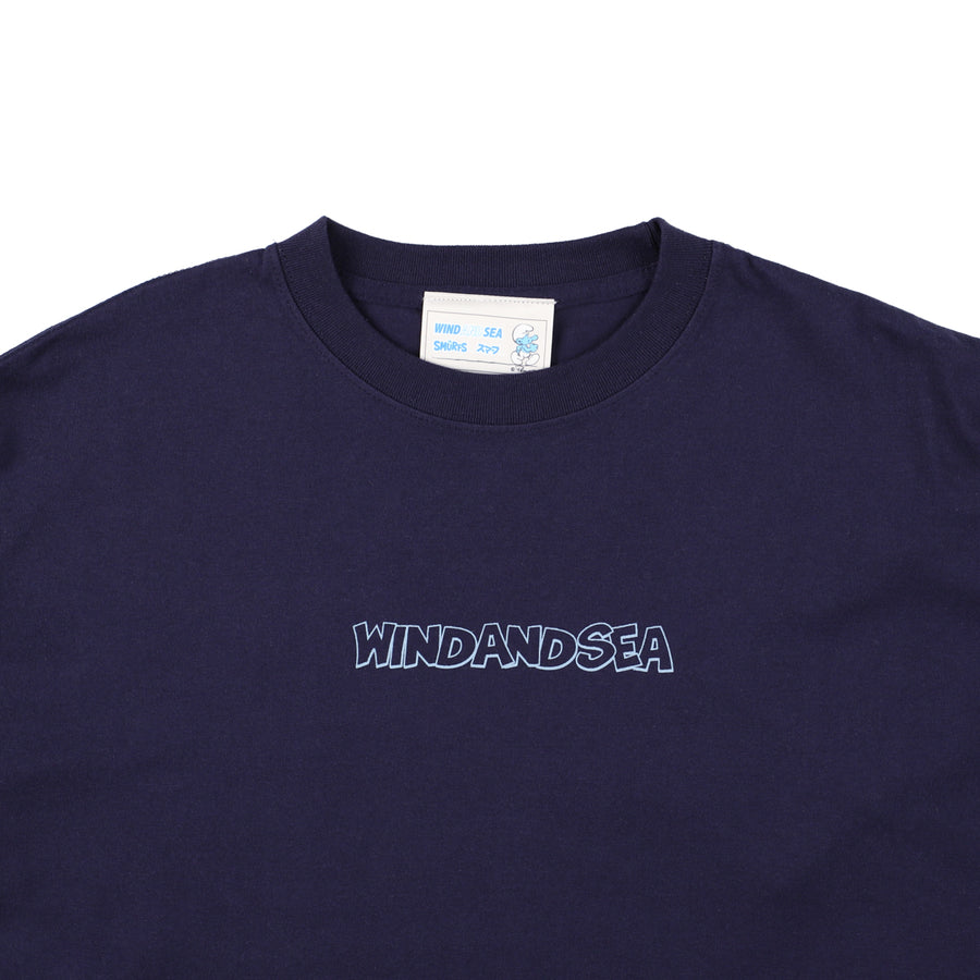 Smurf x WDS  L/S Tee (grafitti) / NAVY