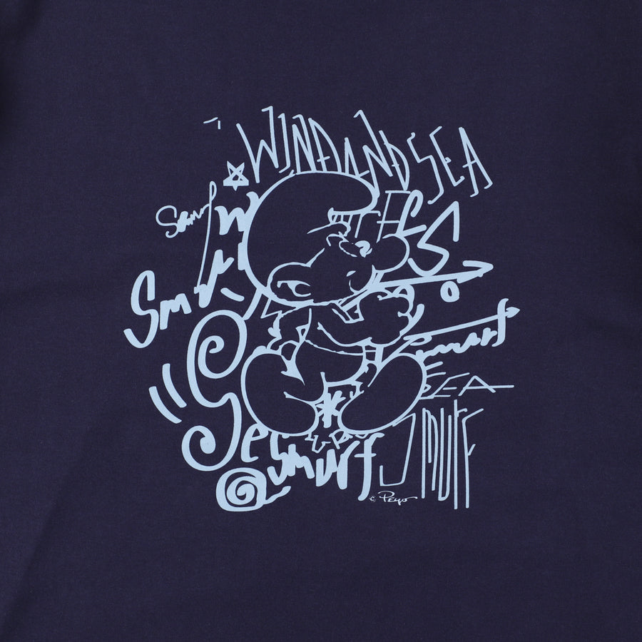 Smurf x WDS  L/S Tee (grafitti) / NAVY