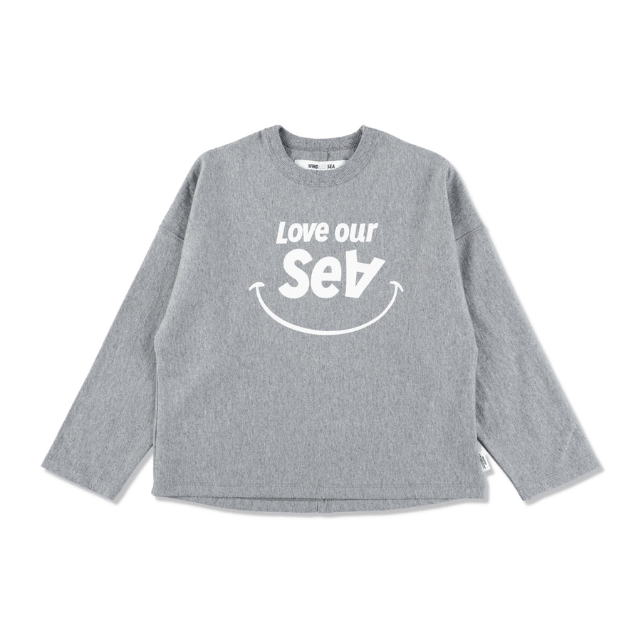 SMOOTHY x WDS L/S SMILE TEE / H_GRAY