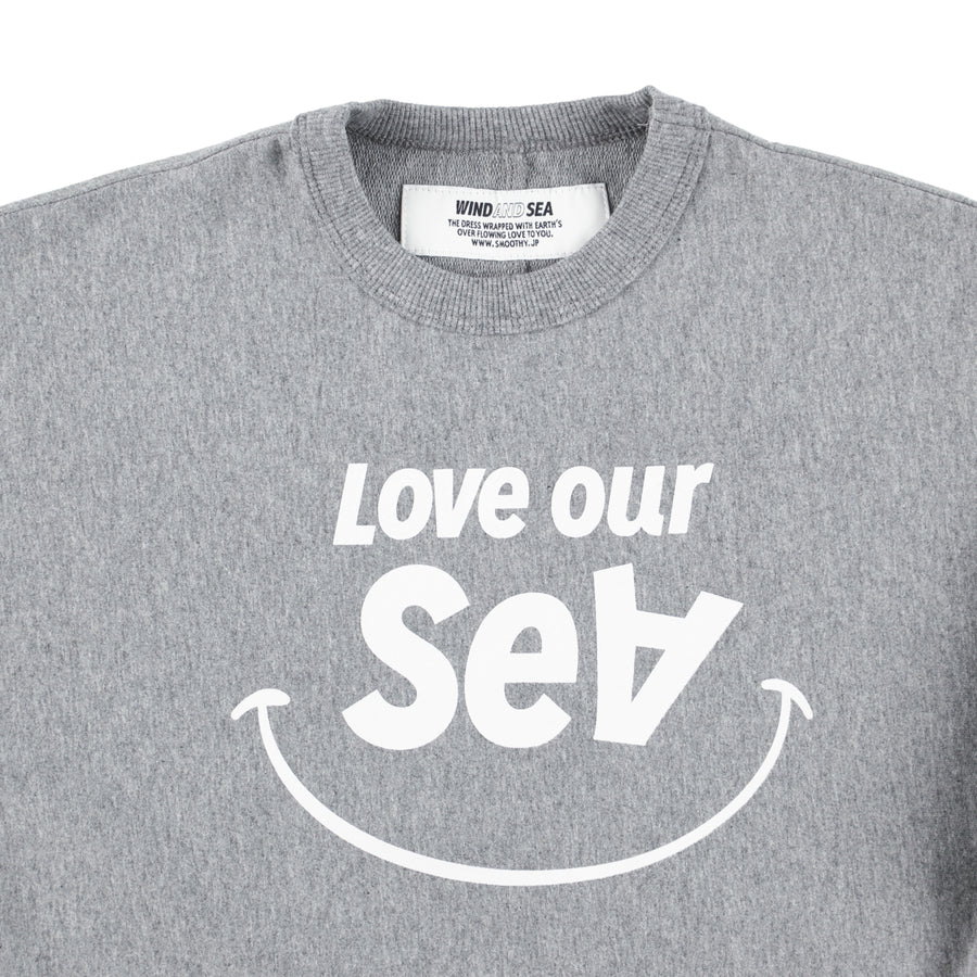 SMOOTHY x WDS L/S SMILE TEE / H_GRAY