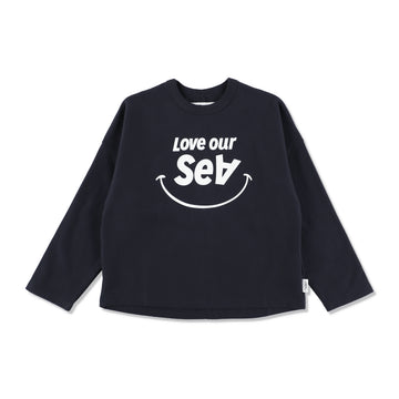 SMOOTHY x WDS L/S SMILE TEE / NAVY