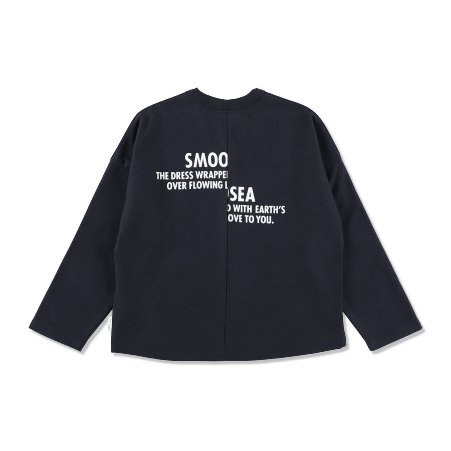 SMOOTHY x WDS L/S SMILE TEE / NAVY