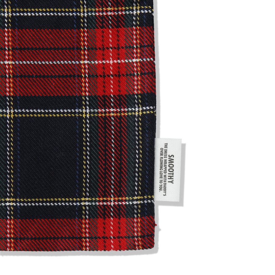 SMOOTHY x WDS PLAID DRAWSTRING BAG / RED_GREEN