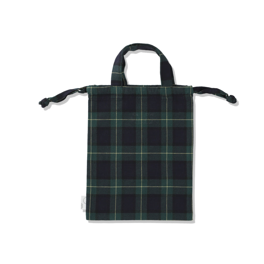 SMOOTHY x WDS PLAID DRAWSTRING BAG / RED_GREEN