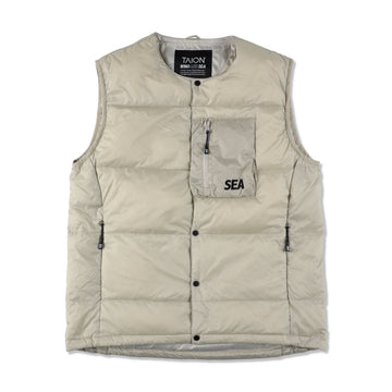 TAION x WDS INNER DOWN VEST / ICE_GRAY