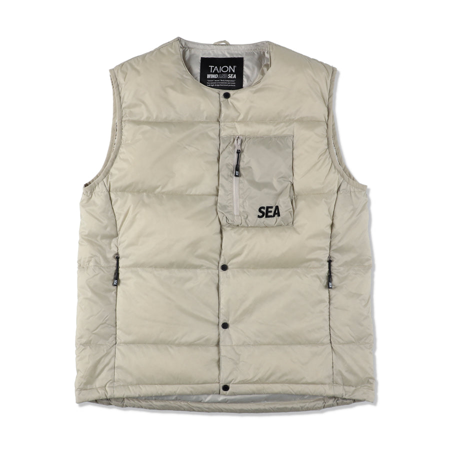 TAION x WDS INNER DOWN VEST / ICE_GRAY