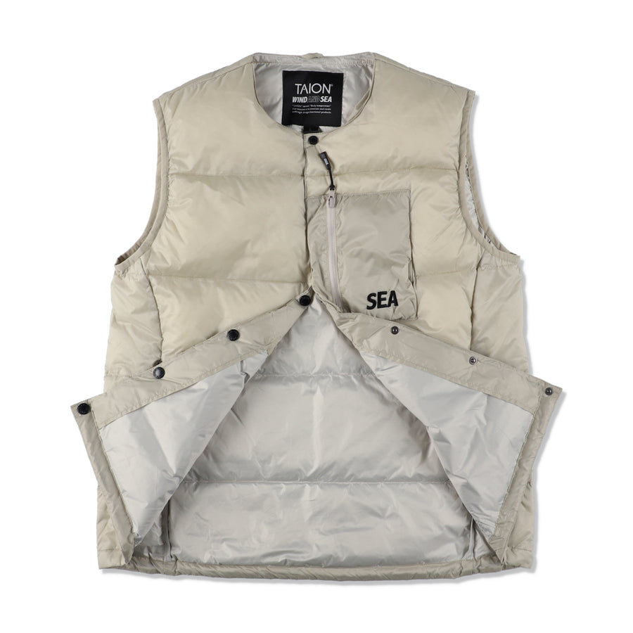 TAION x WDS INNER DOWN VEST / ICE_GRAY