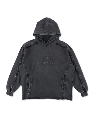 The Rolling Stones x WDS Studs＆Rhine Stones Logo Hooded sweatshirt