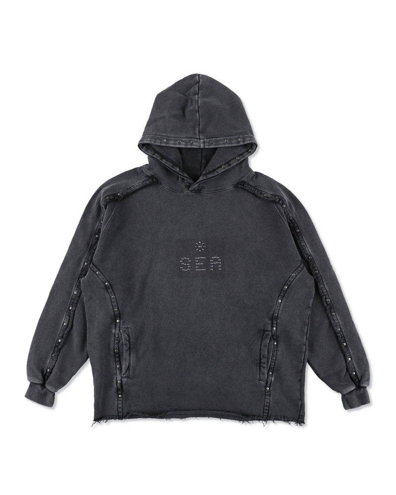 The Rolling Stones x WDS Studs＆Rhine Stones Logo Hooded sweatshirt