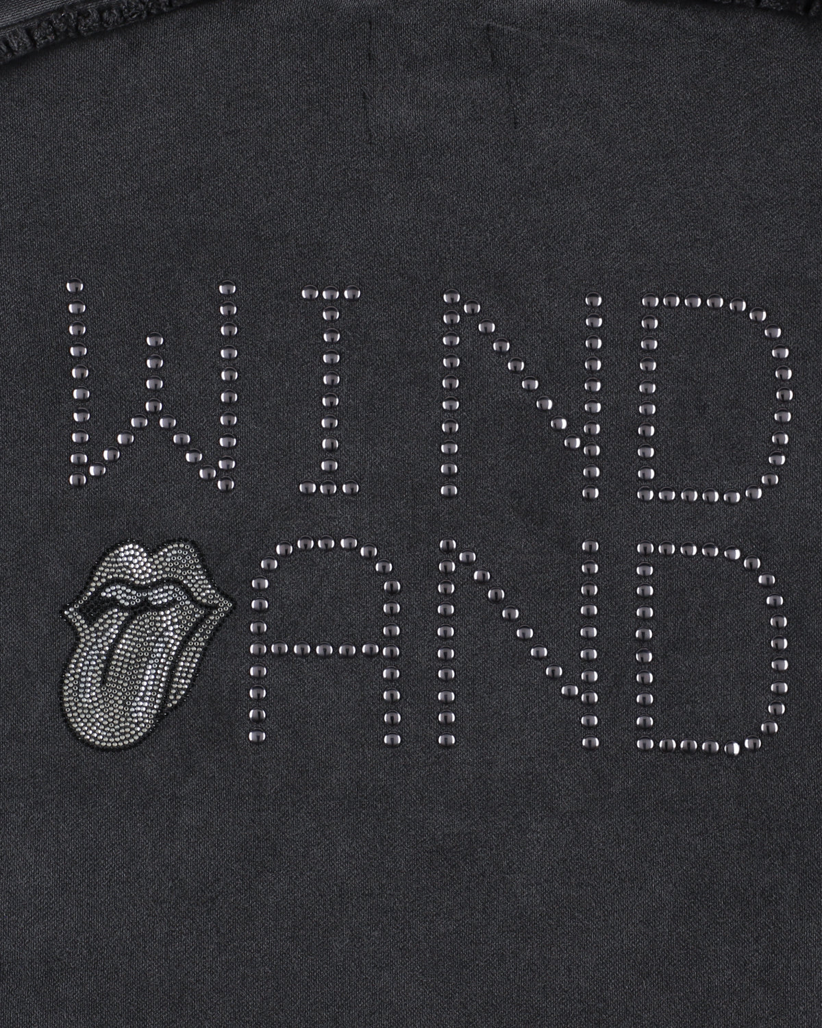 The Rolling Stones x WDS Studs＆Rhine Stones Logo Hooded sweatshirt