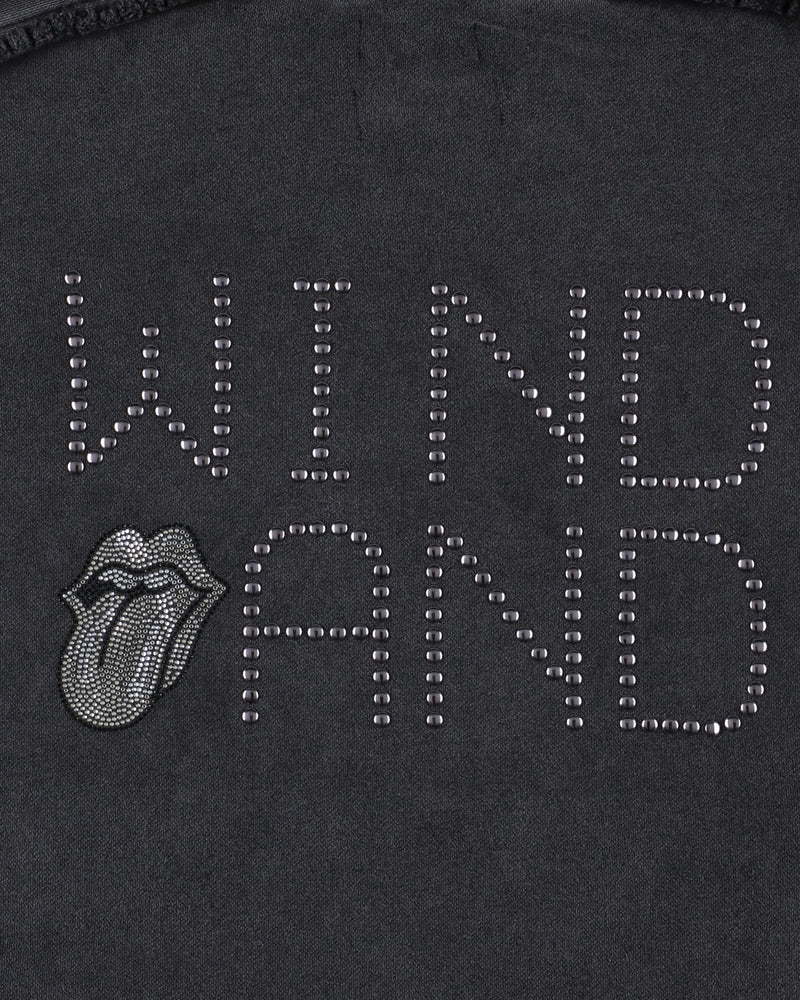 The Rolling Stones x WDS Studs＆Rhine Stones Logo Hooded sweatshirt