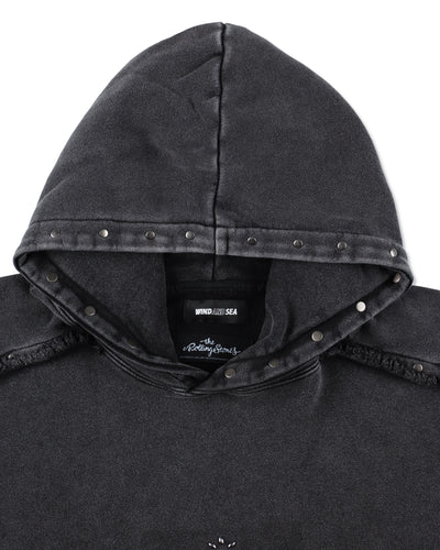 The Rolling Stones x WDS Studs＆Rhine Stones Logo Hooded sweatshirt