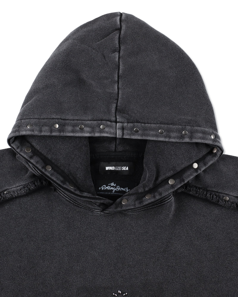 The Rolling Stones x WDS Studs＆Rhine Stones Logo Hooded sweatshirt